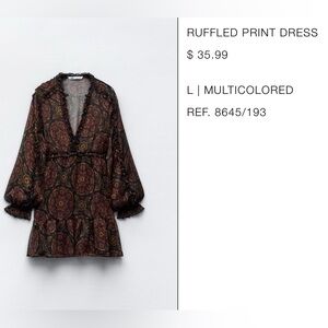 ZARA RUFFLED MINI DRESS